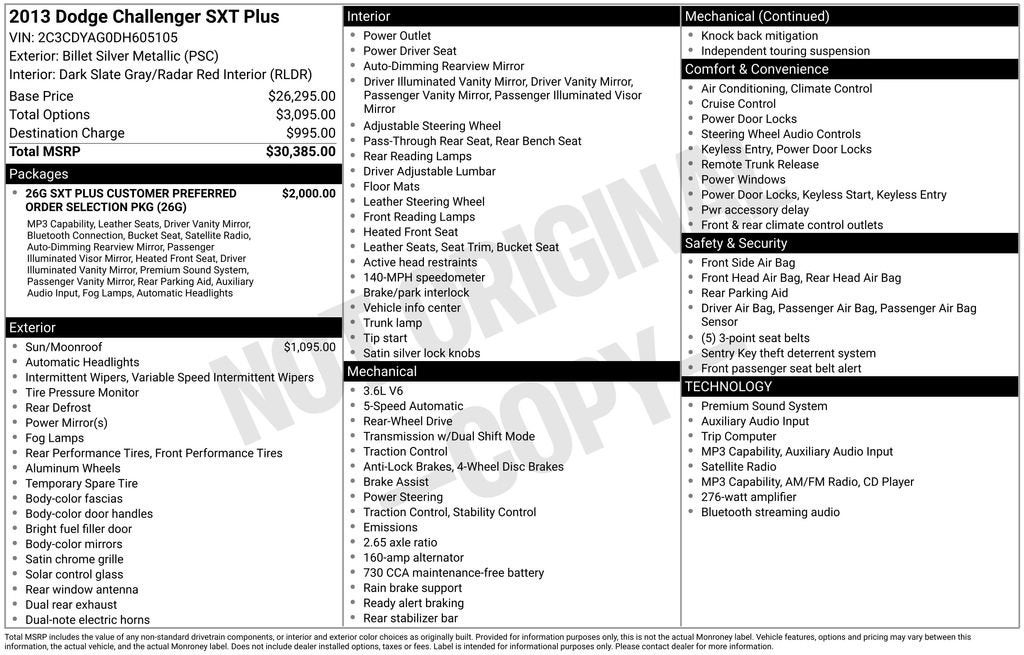2013 Dodge Challenger SXT Plus