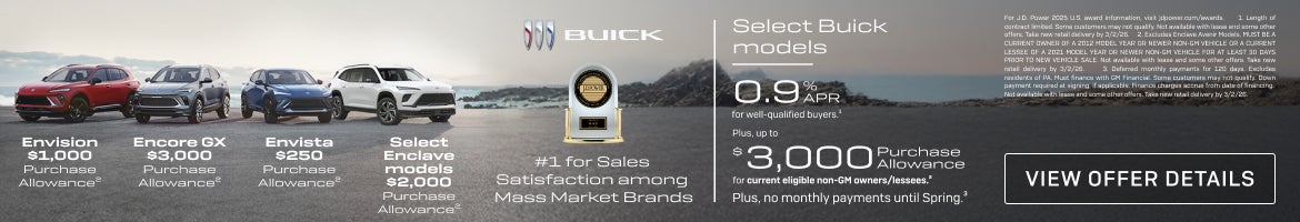 0.9% APR 
FOR WELL-QUALIFIED BUYERS.1

Plus, up to $3,000 PURCHASE ALLOWANCE for current eligible...