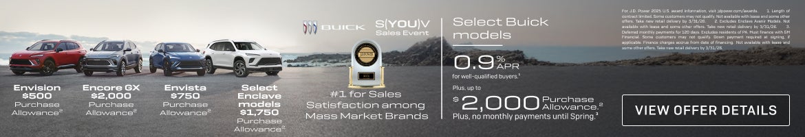 0.9% APR
FOR WELL-QUALIFIED BUYERS.1

Plus, up to $2,000 PURCHASE ALLOWANCE.2

Plus, no monthly p...